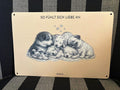 Liebevolles Holzschild mit Hundeillustration – So fühlt sich Liebe an