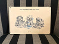 Holzschild Hund„Das Ergebnis war uns egal blau“ – lustige Wanddeko 20×30 cm