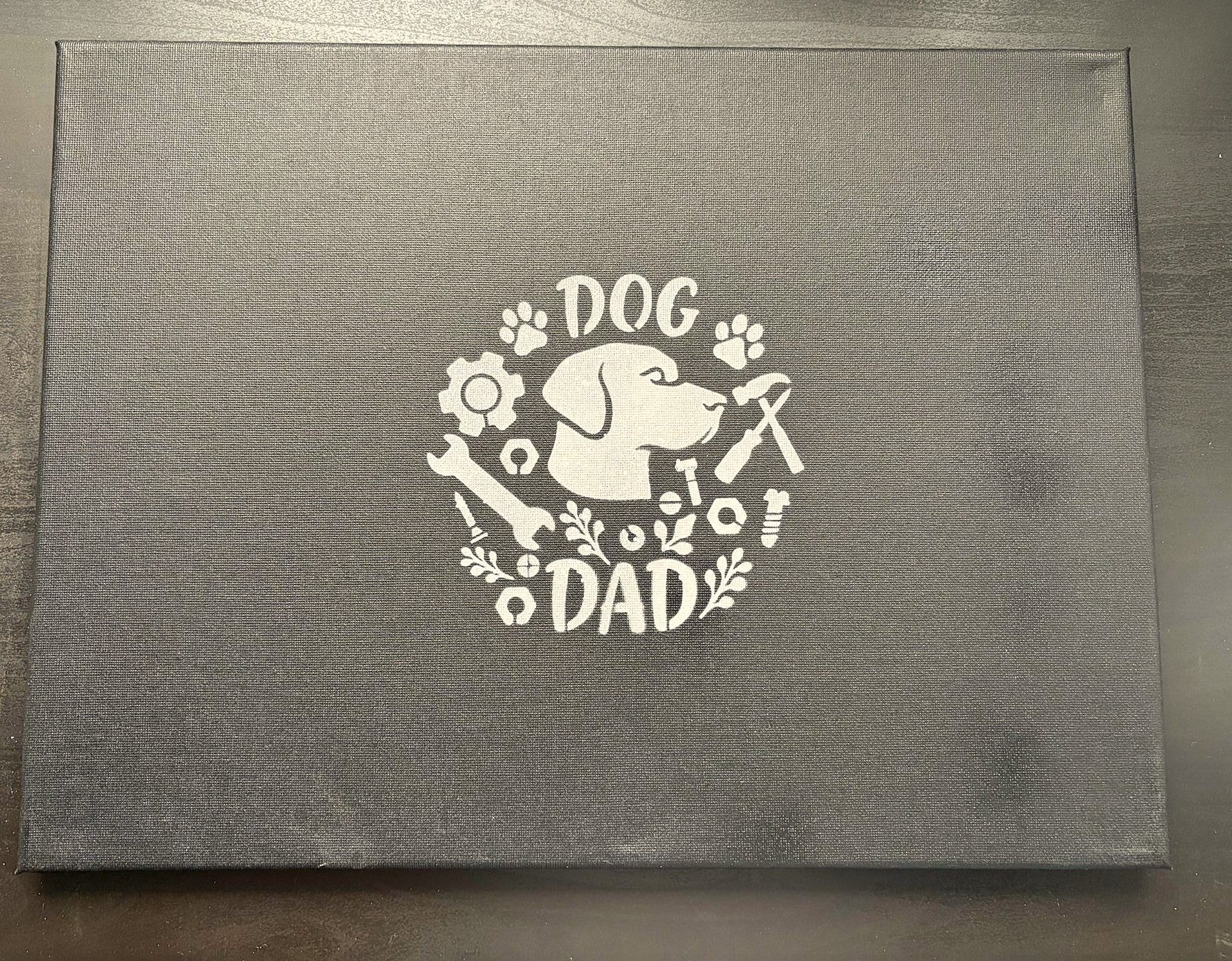 Leinwand „Dog Dad“ weiß