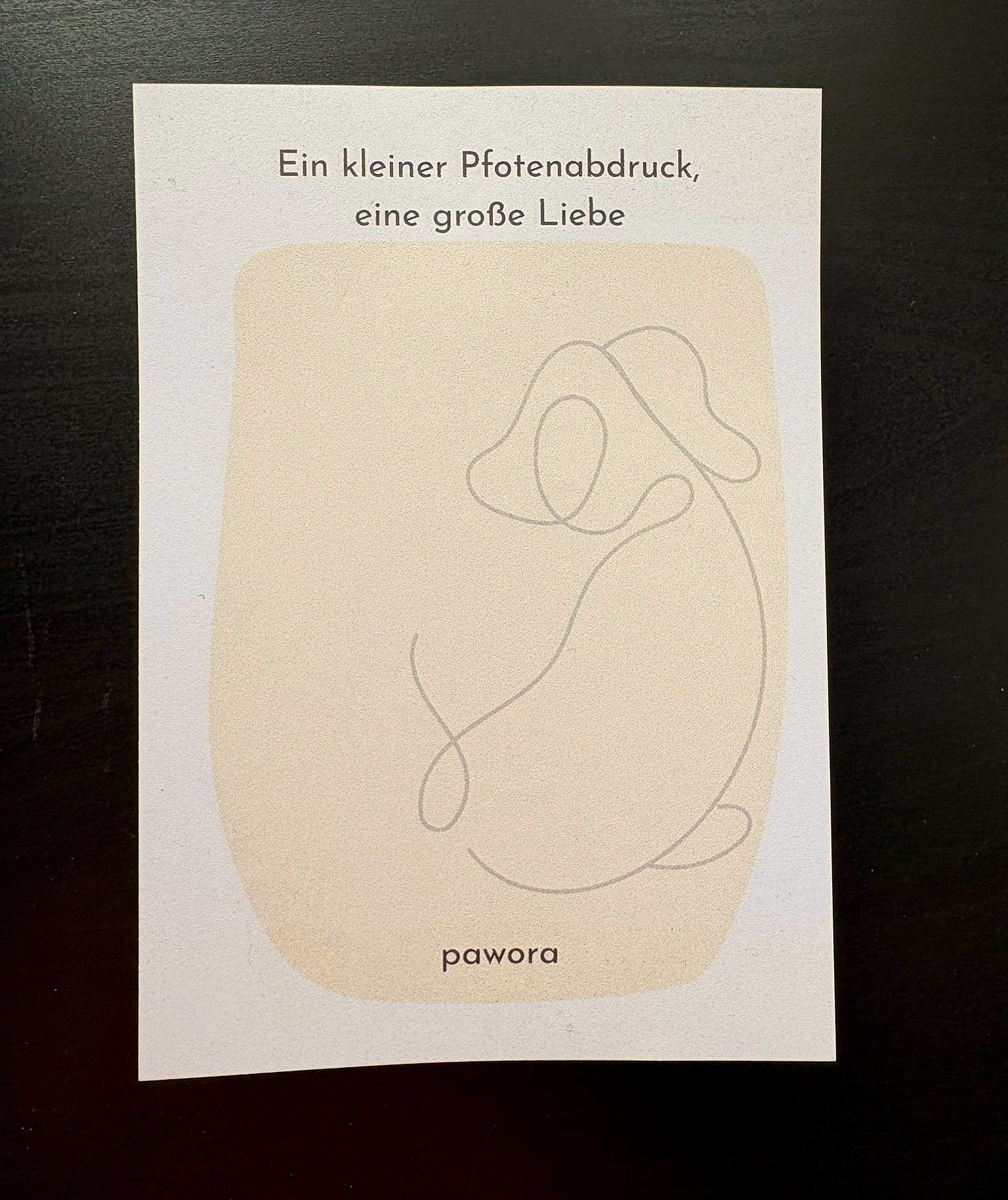 Loose Notizzettel A6 „Ein kleiner Pfotenabdruck, eine große Liebe“ – 50 Blatt gelb