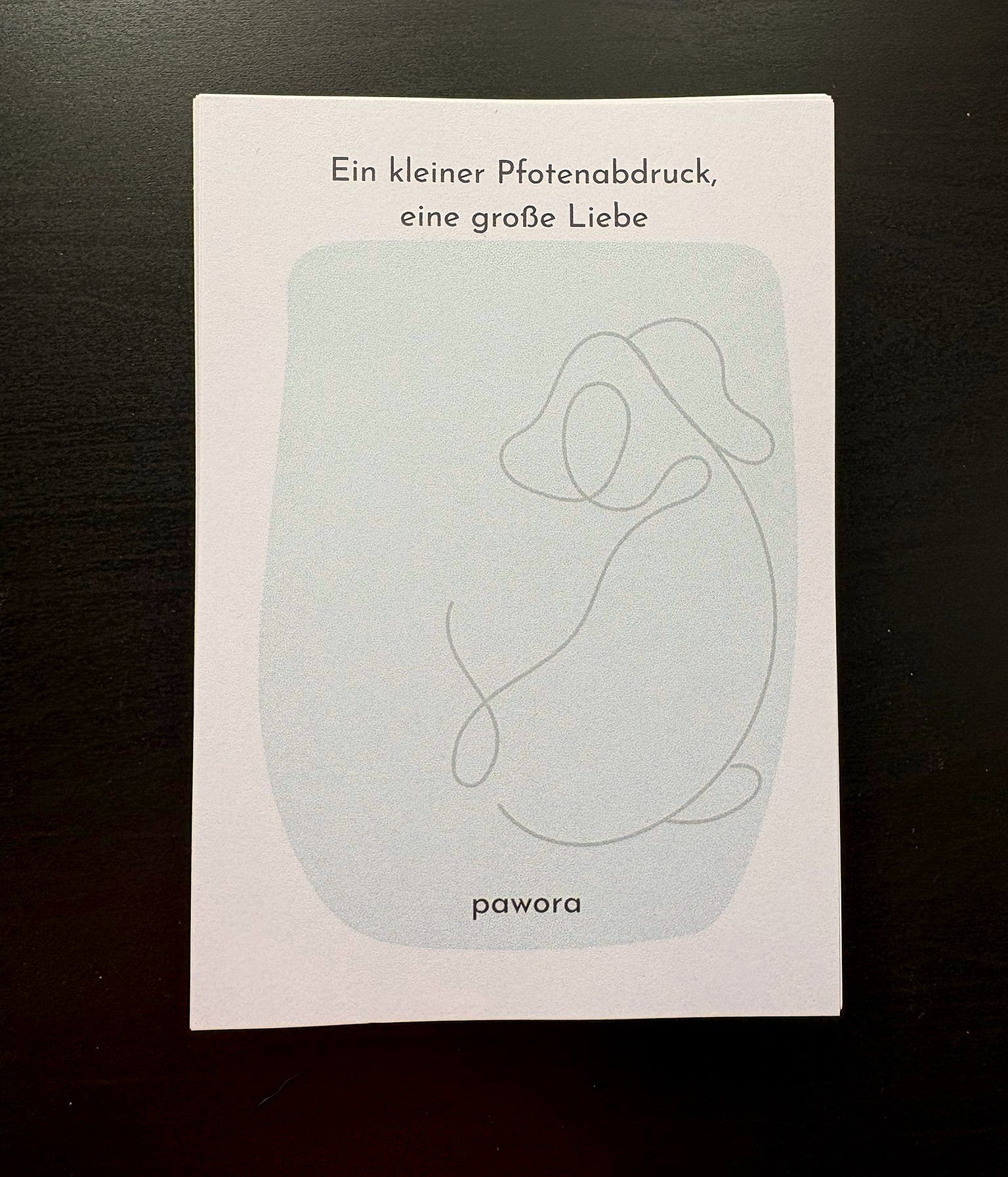 Loose Notizzettel A6 „Ein kleiner Pfotenabdruck, eine große Liebe“ – 50 Blatt blau