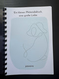 Liebevolles Notizbuch mit Tiermotiv – „Ein kleiner Pfotenabdruck, eine große Liebe“ in blau