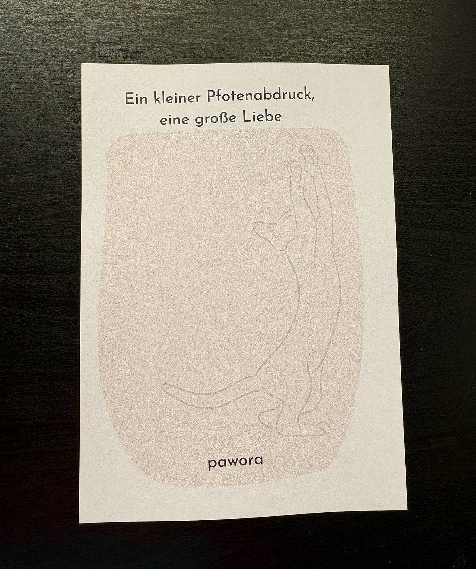 Loose Notizzettel A6 „Ein kleiner Pfotenabdruck, eine große Liebe“ – 50 Blatt rosa