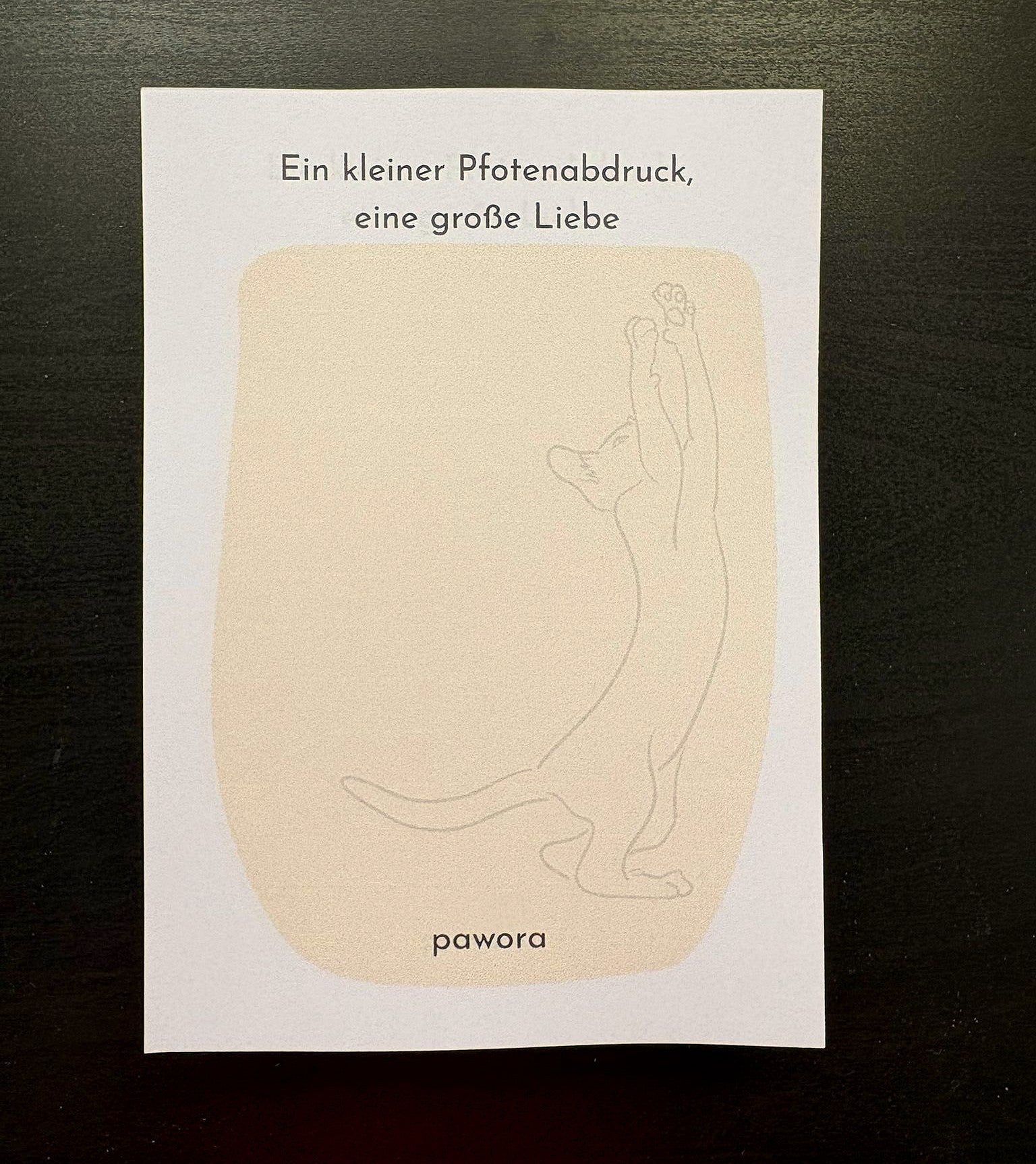 Loose Notizzettel A6 „Ein kleiner Pfotenabdruck, eine große Liebe“ – 50 Blatt gelb