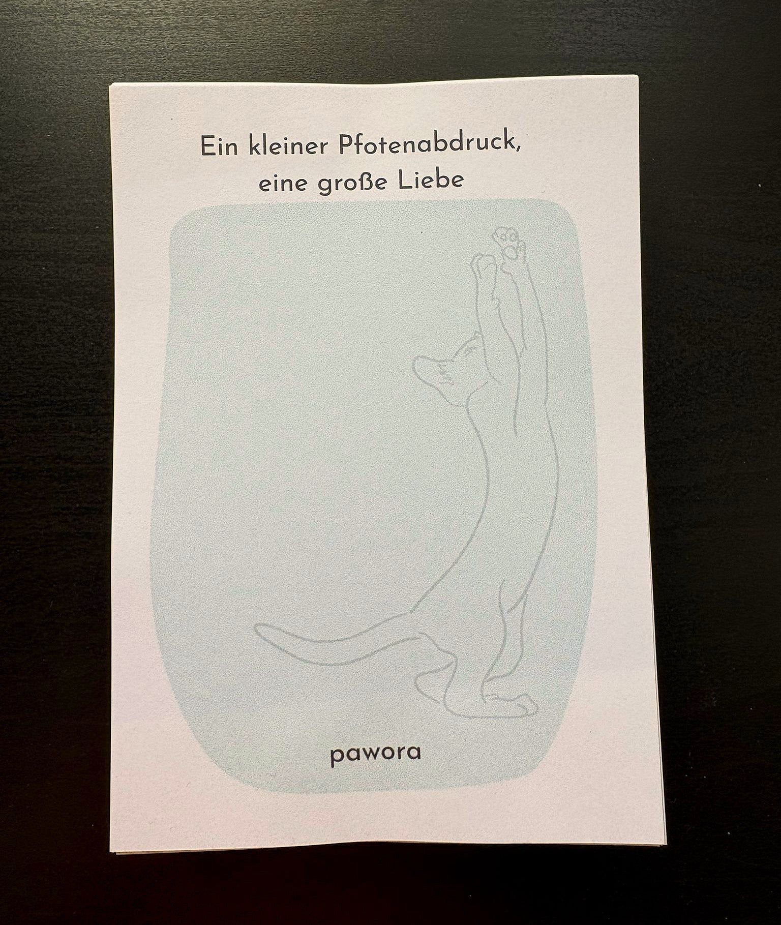 Loose Notizzettel A6 „Ein kleiner Pfotenabdruck, eine große Liebe“ – 50 Blatt blau