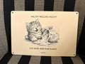 Holzschild Katze „Milch? Welche Milch?“ – lustiges Katzenschild 20×30 cm